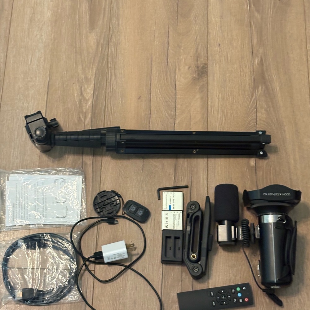 Black Tripod and Camera Accessories Set